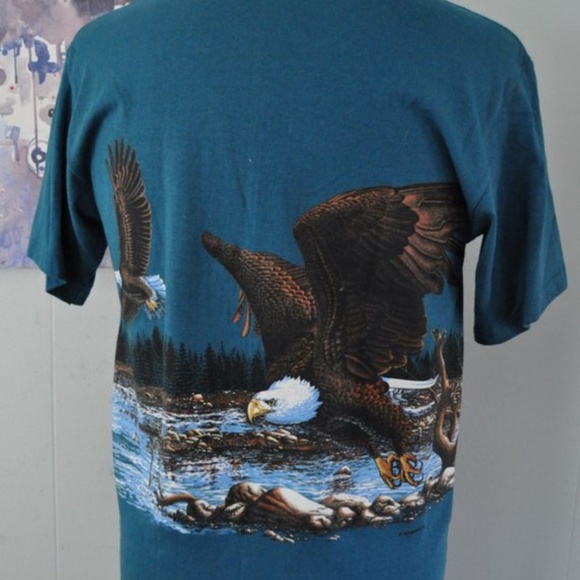 Vintage Lake Winnipesaukee Tee TShirt Wrap Around All over NH - Picture 2 of 3